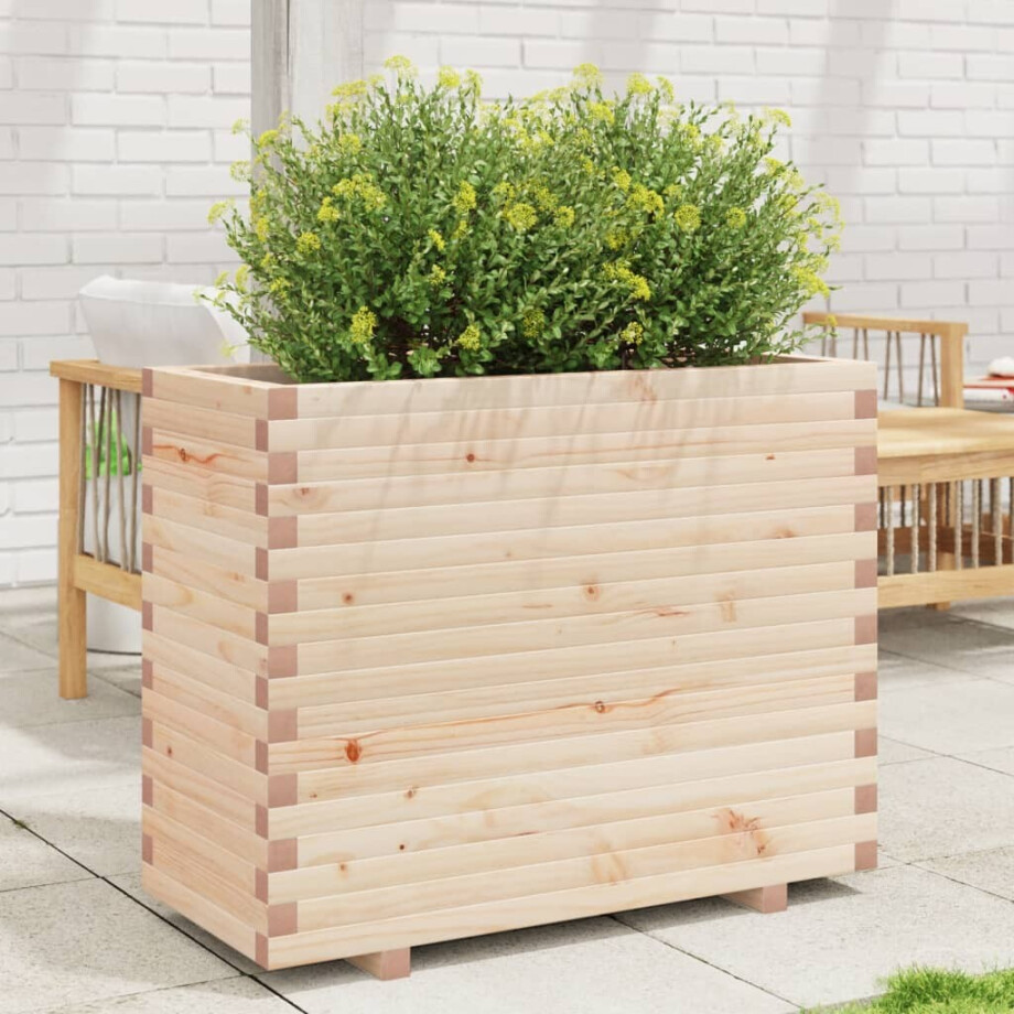 vidaXL Plantenbak 90x40x72,5 cm massief grenenhout vidaXL Plantenbak 90x40x72,5 cm massief grenenhout afbeelding 1