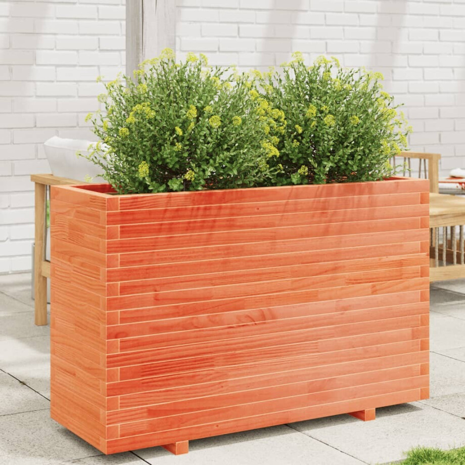 vidaXL Plantenbak 110x40x72,5 cm massief grenenhout wasbruin afbeelding 1