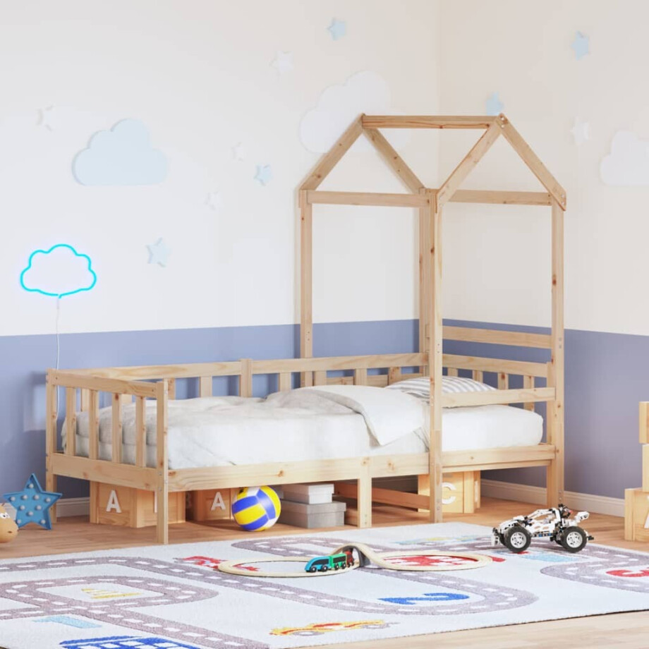 vidaXL Slaapbank met huisje 80x200 cm massief grenenhout vidaXL Slaapbank met huisje 80x200 cm massief grenenhout afbeelding 1