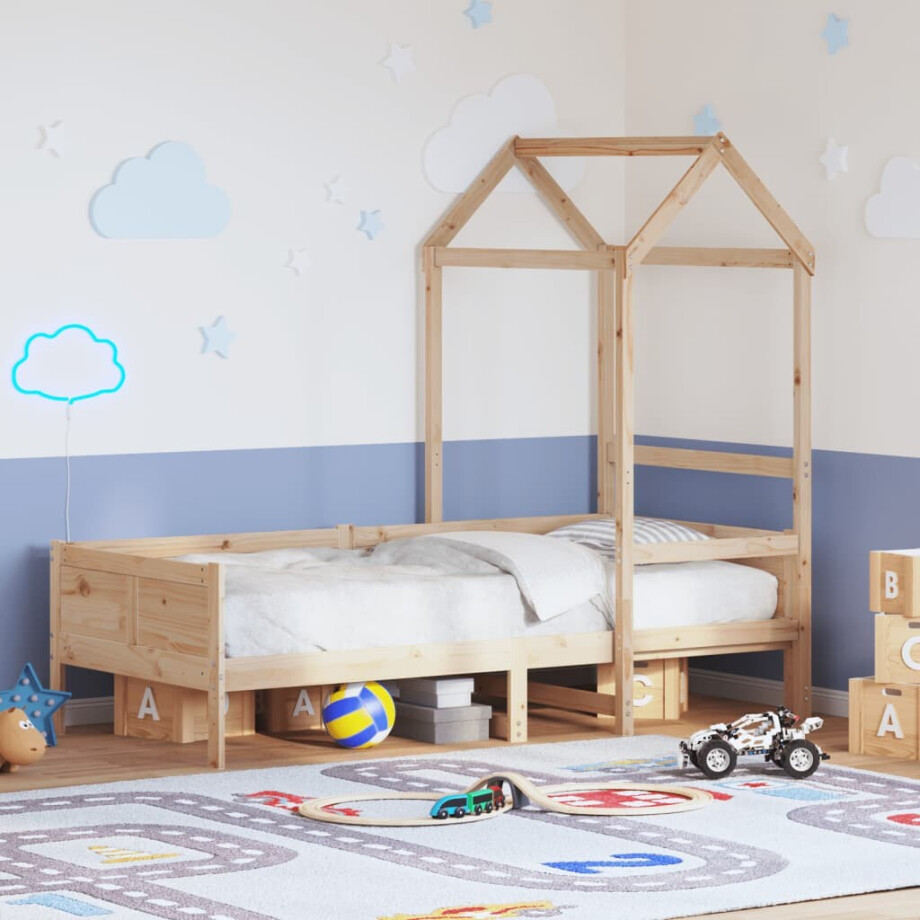 vidaXL Slaapbank met huisje 80x200 cm massief grenenhout vidaXL Slaapbank met huisje 80x200 cm massief grenenhout afbeelding 1