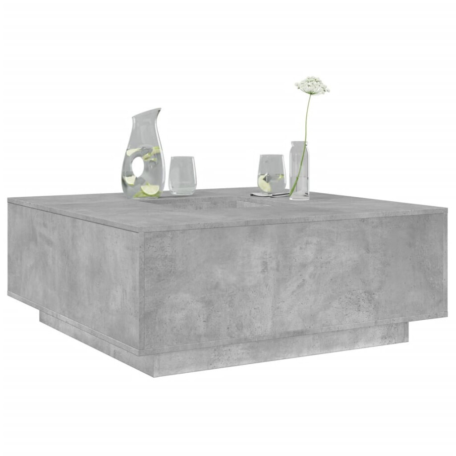 vidaXL Salontafel 100x100x40 cm bewerkt hout betongrijs afbeelding 1
