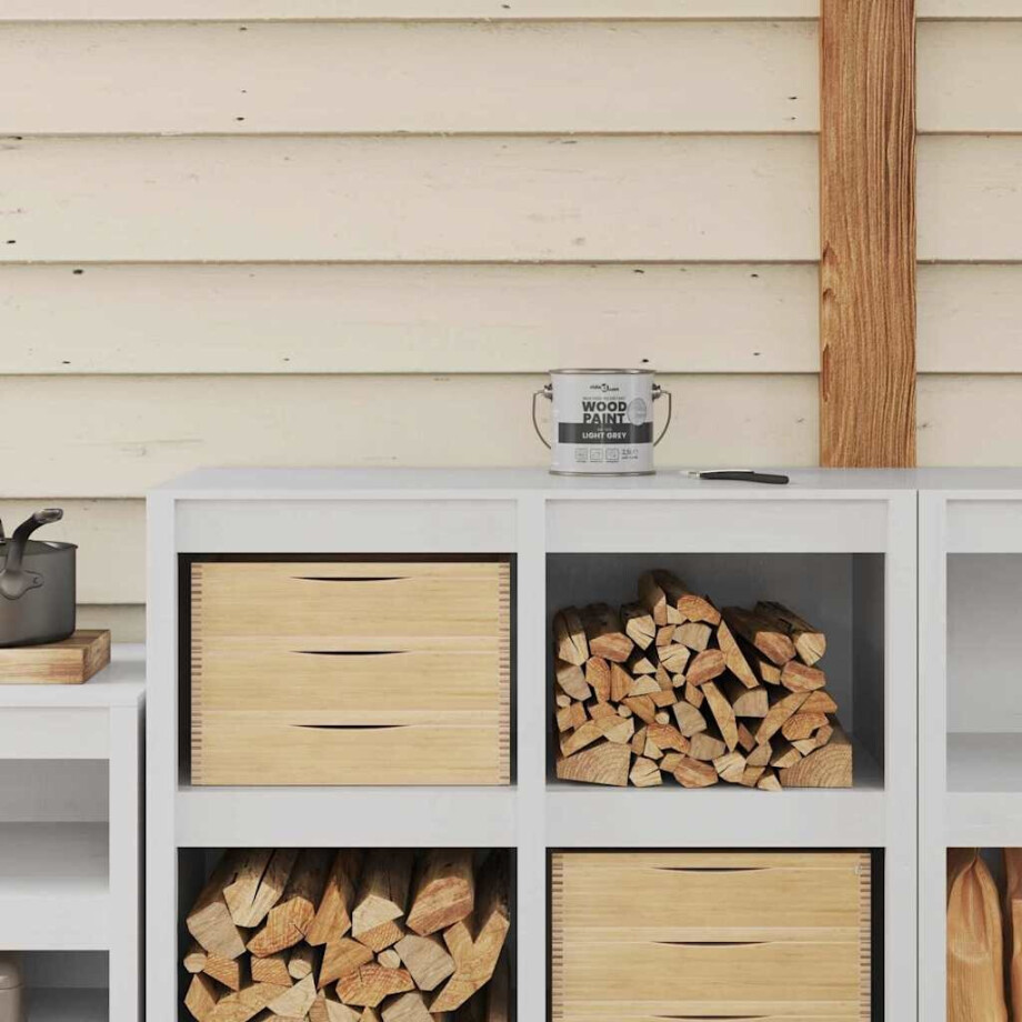 vidaXL Houtverf Grijs 16,5 x 16,5 x 16 cm Wandprint afbeelding 1