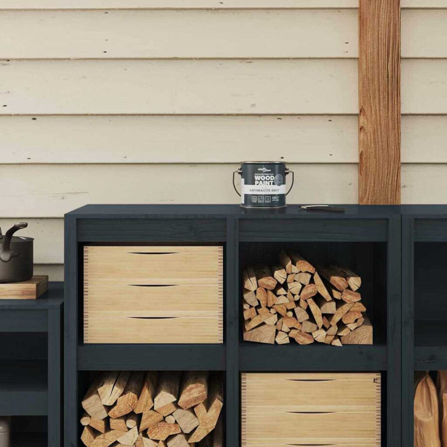 vidaXL Houtverf Grijs 16,5 x 16,5 x 16 cm Wandprint afbeelding 1