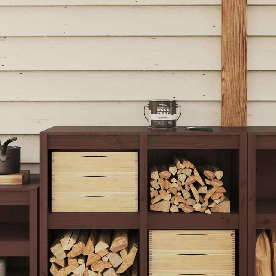 vidaXL Houtverf Bruin 16,5 x 16,5 x 16 cm Wandprint afbeelding 1