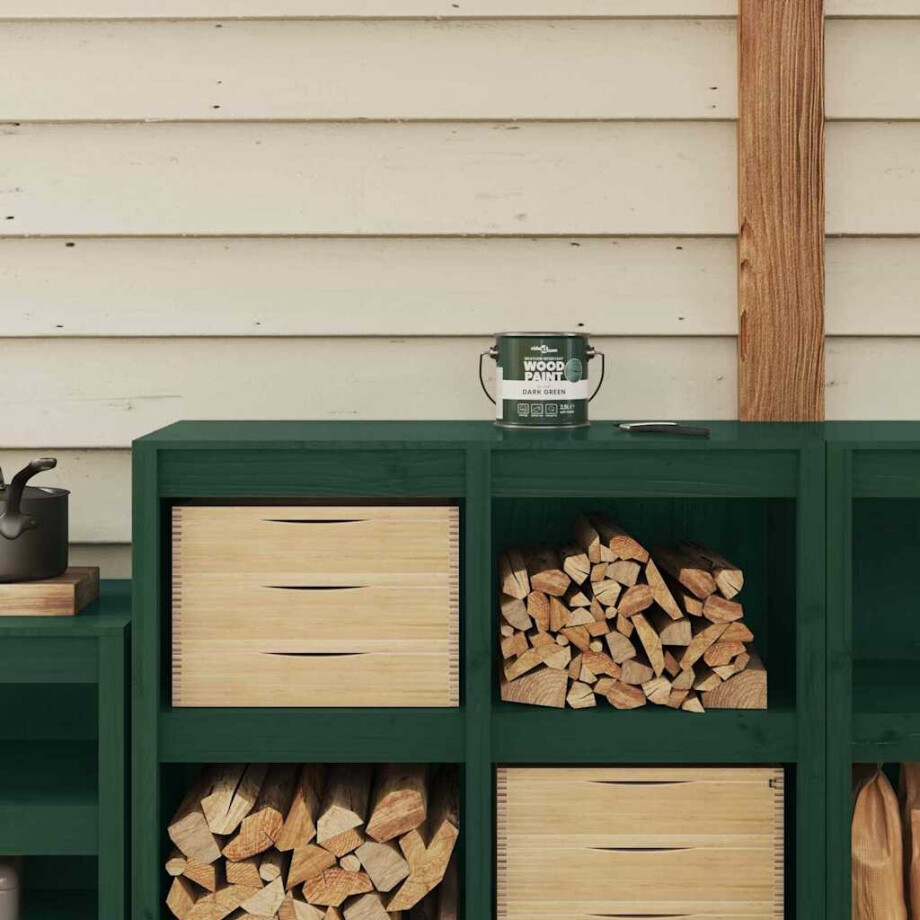 vidaXL Houtverf Groen 16,5 x 16,5 x 16 cm Wandprint afbeelding 1