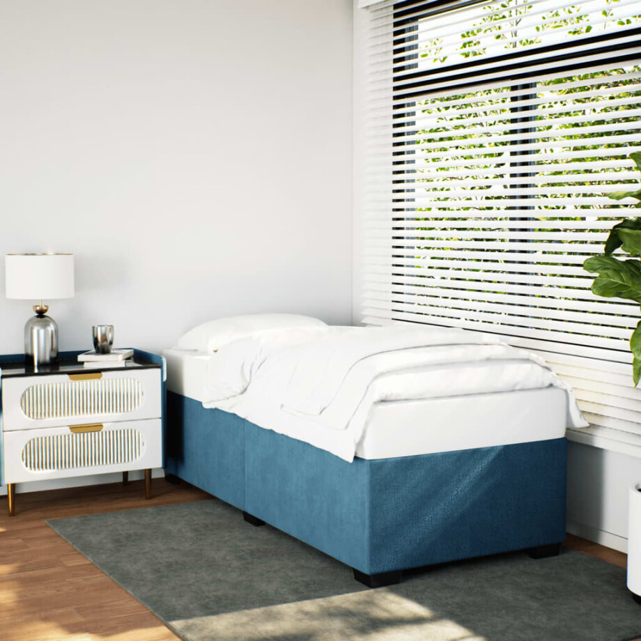 vidaXL Bedframe fluweel blauw 90x190 cm afbeelding 1