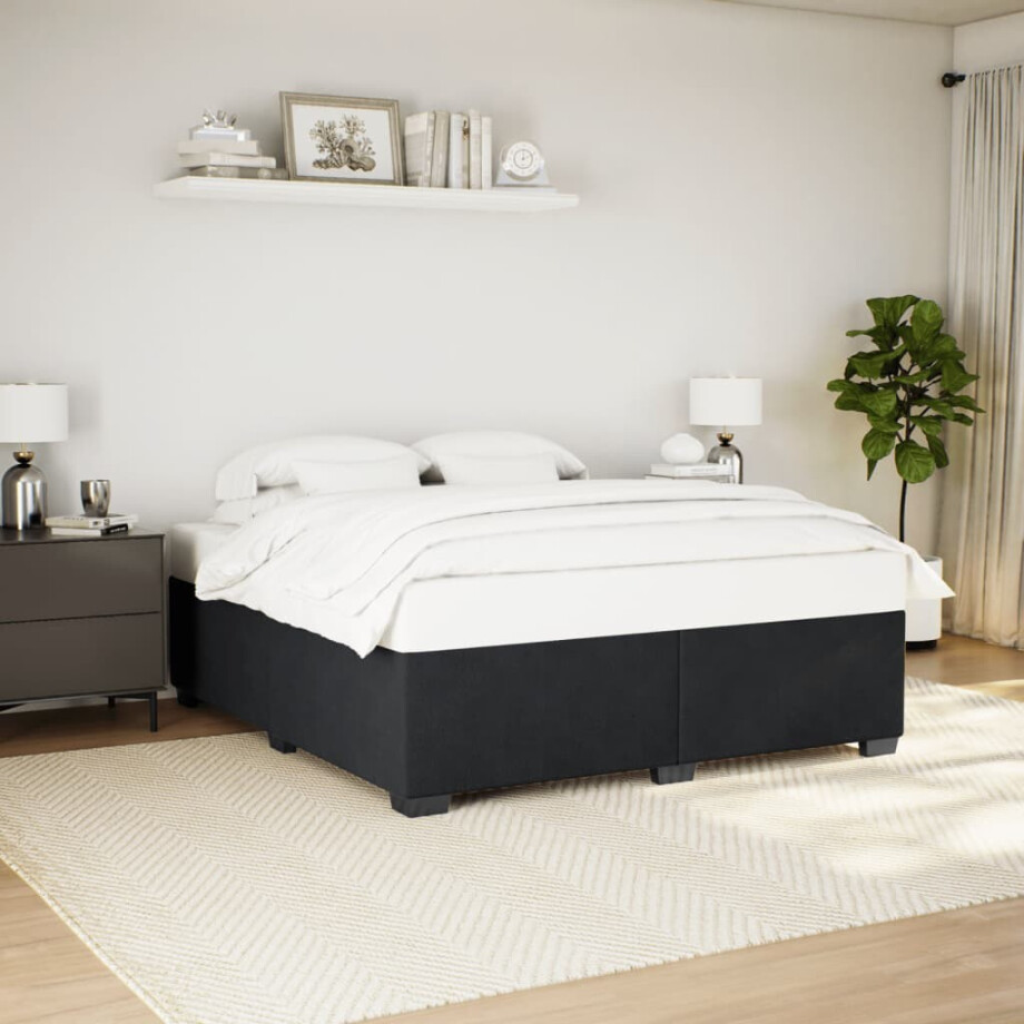 vidaXL Bedframe zonder matras 180x200 cm fluweel zwart vidaXL Bedframe zonder matras 180x200 cm fluweel zwart afbeelding 1
