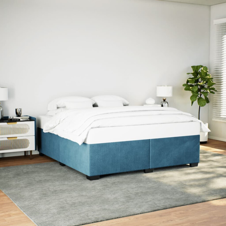vidaXL Bedframe fluweel blauw 180x200 cm vidaXL Bedframe fluweel blauw 180x200 cm afbeelding 1