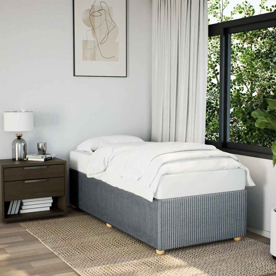 vidaXL Bedframe zonder matras 90x190 cm stof lichtgrijs afbeelding 1