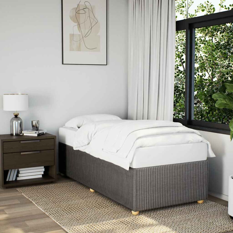 vidaXL Bedframe zonder matras 90x190 cm stof taupe afbeelding 1