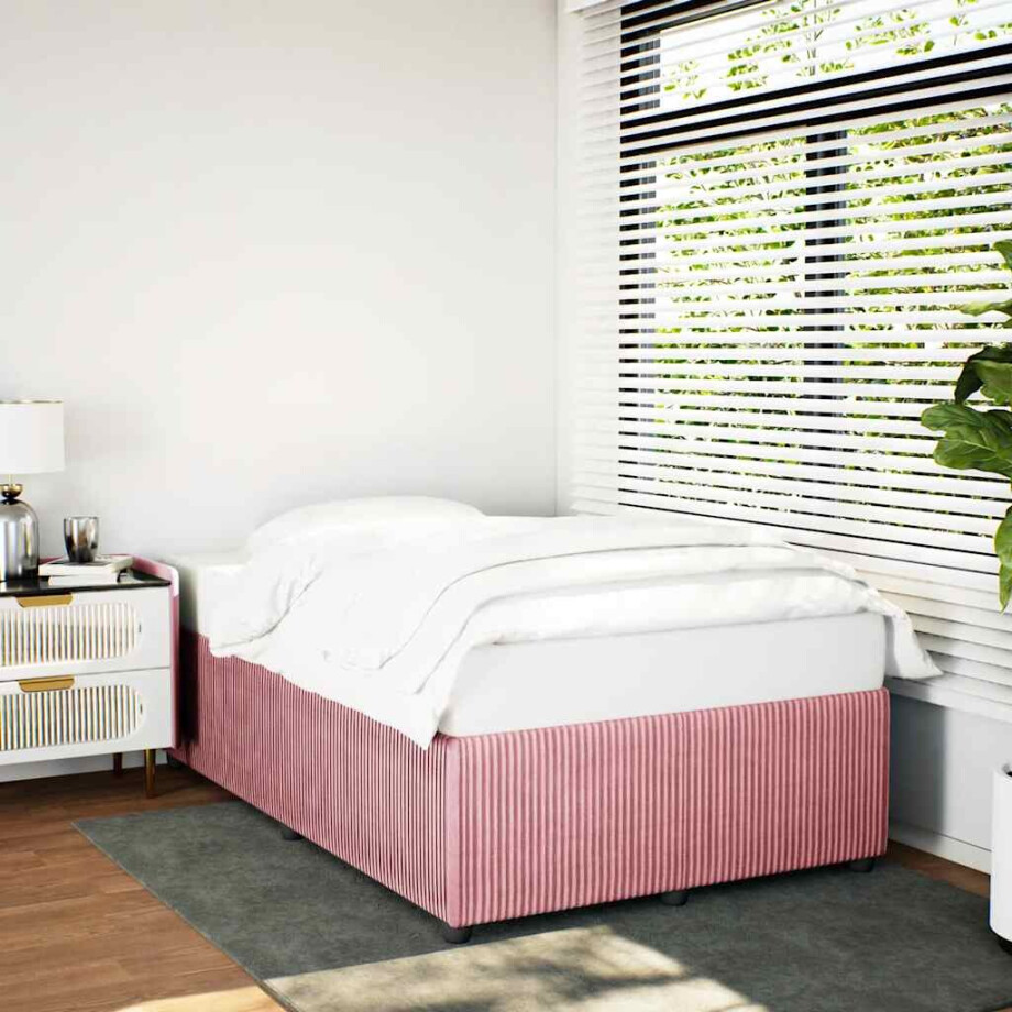 vidaXL Bedframe fluweel roze 120x200 cm afbeelding 1