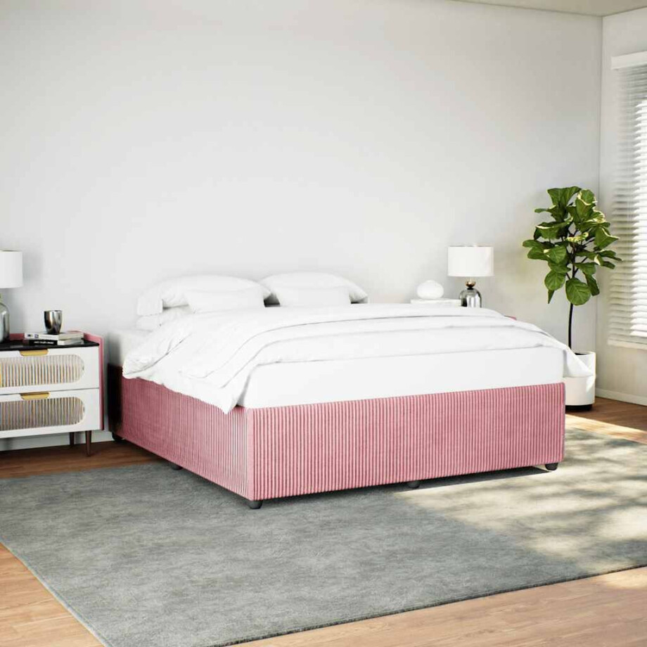 vidaXL Bedframe fluweel roze 200x200 cm vidaXL Bedframe fluweel roze 200x200 cm afbeelding 1