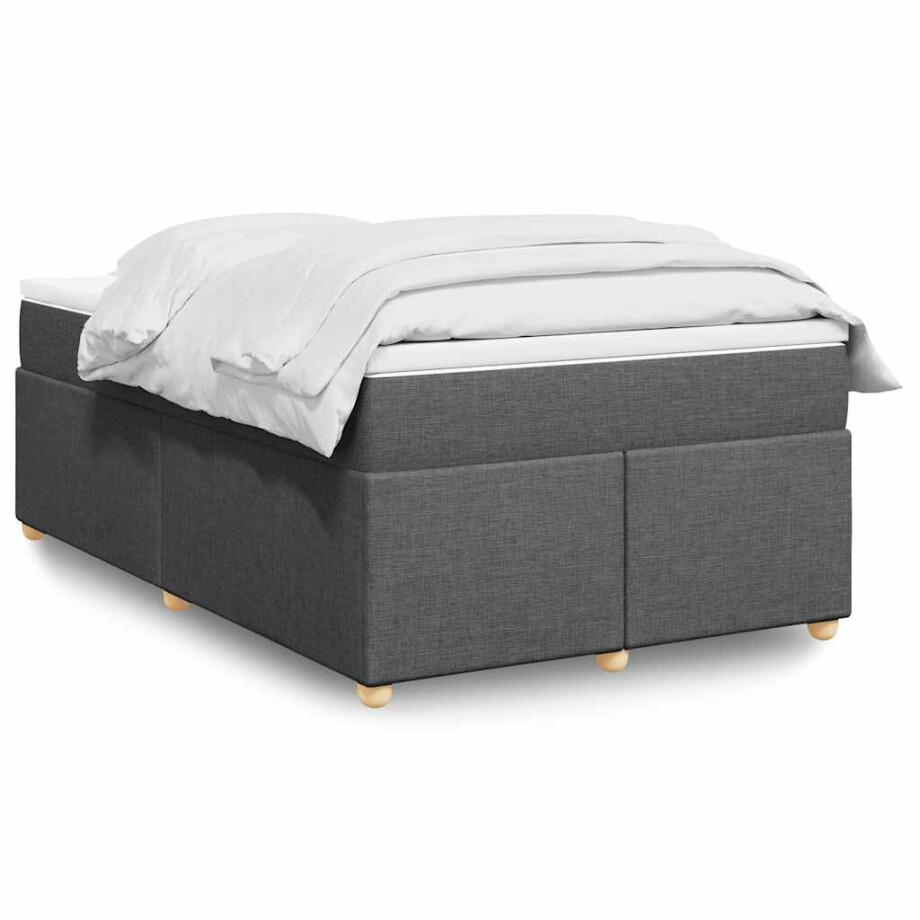 vidaXL Boxspring met matras stof donkergrijs 120x190 cm vidaXL Boxspring met matras stof donkergrijs 120x190 cm afbeelding 1