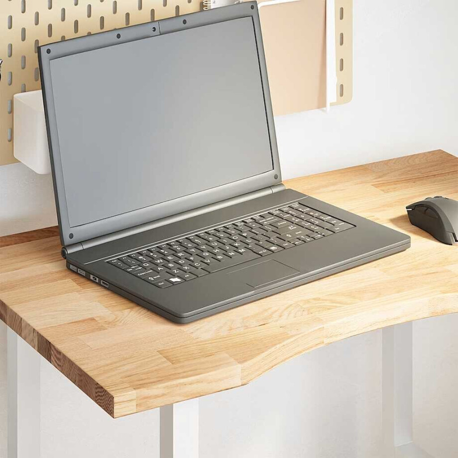 vidaXL Bureaublad rechthoekig 80x50x2,5 cm onbehandeld eikenhout afbeelding 1