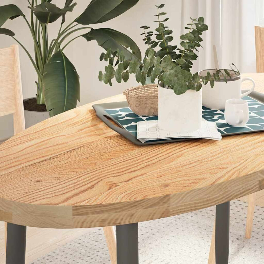 vidaXL Tafelblad 120x60x4 cm ovaal massief eikenhout vidaXL Tafelblad 120x60x4 cm ovaal massief eikenhout afbeelding 1