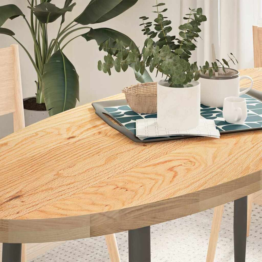 vidaXL Tafelblad 140x60x4 cm ovaal massief eikenhout vidaXL Tafelblad 140x60x4 cm ovaal massief eikenhout afbeelding 1