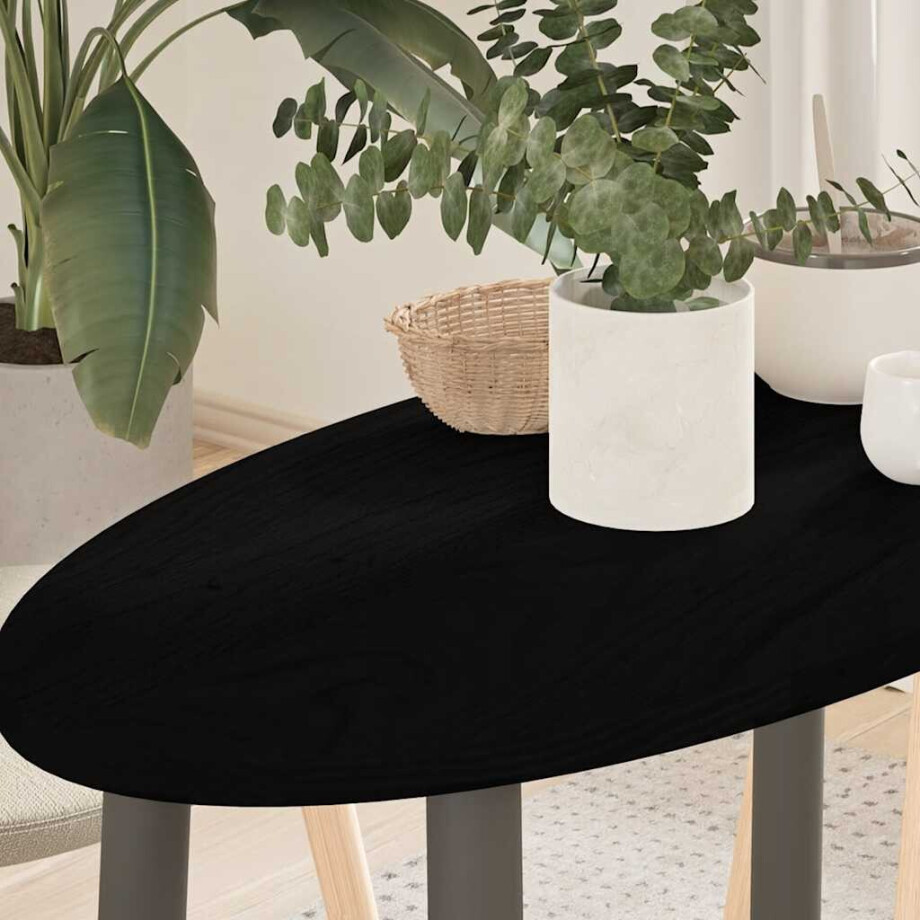 vidaXL Tafelblad 80x40x2 cm ovaal massief eikenhout donkerbruin afbeelding 1