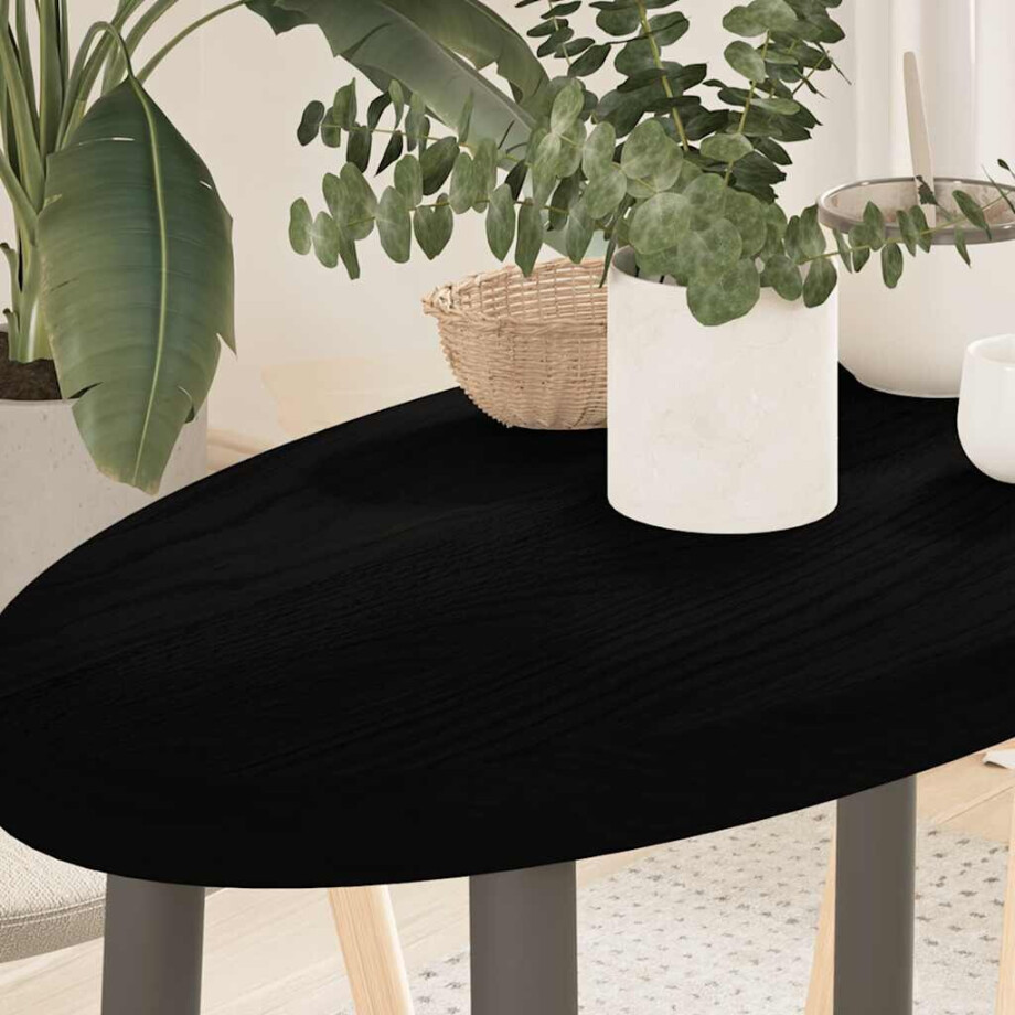 vidaXL Tafelblad 80x40x4 cm ovaal massief eikenhout donkerbruin afbeelding 1