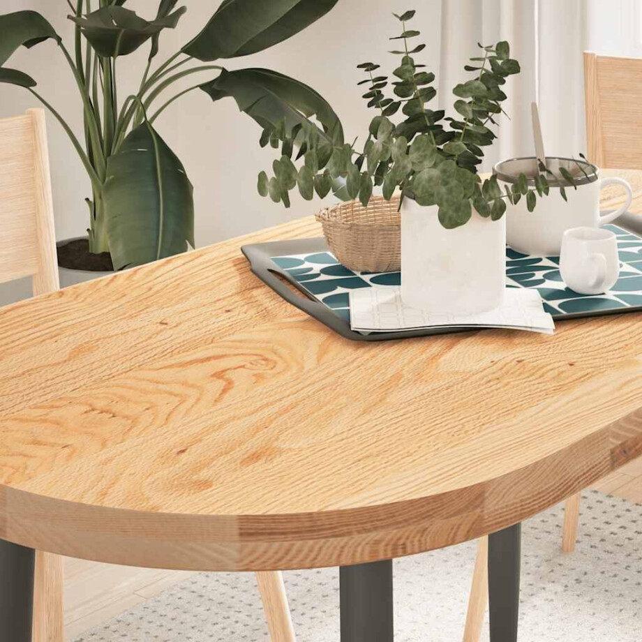 vidaXL Tafelblad 120x60x4 cm ovaal massief eikenhout vidaXL Tafelblad 120x60x4 cm ovaal massief eikenhout afbeelding 1