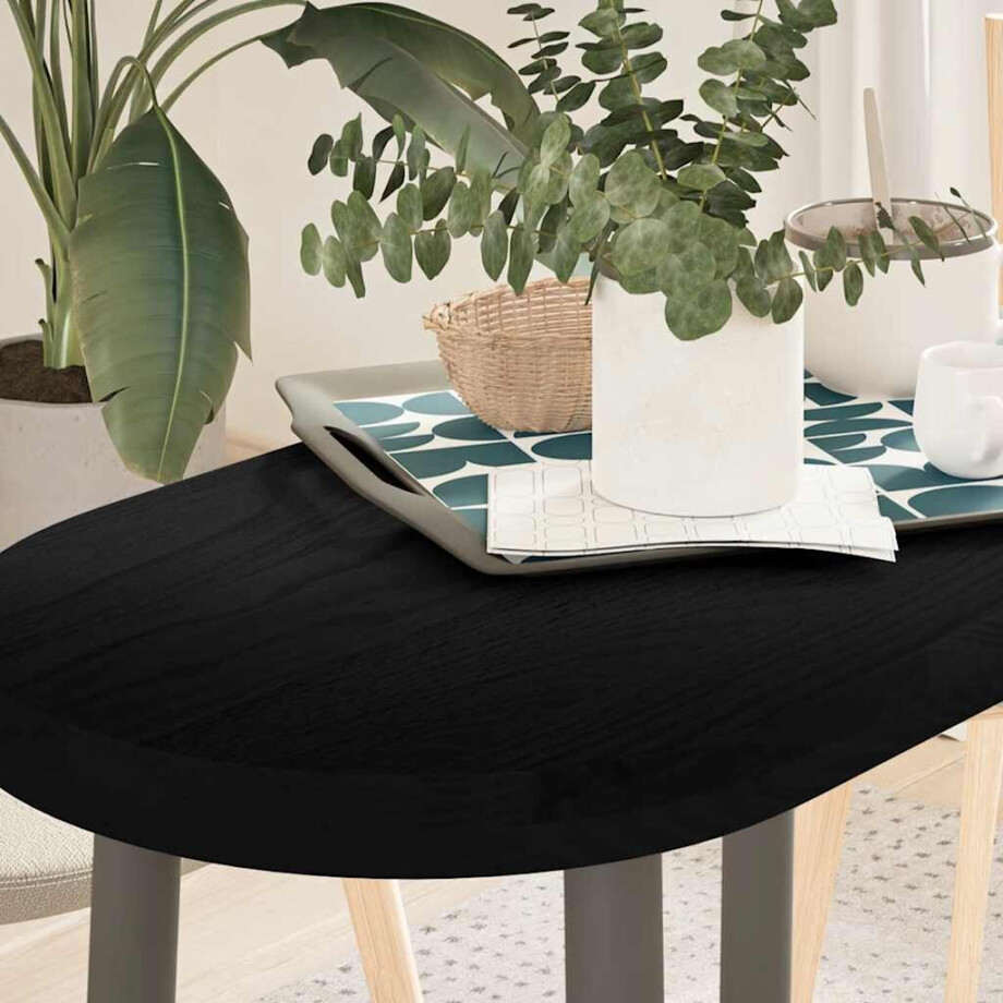 vidaXL Tafelblad 80x40x4 cm ovaal massief eikenhout donkerbruin afbeelding 1