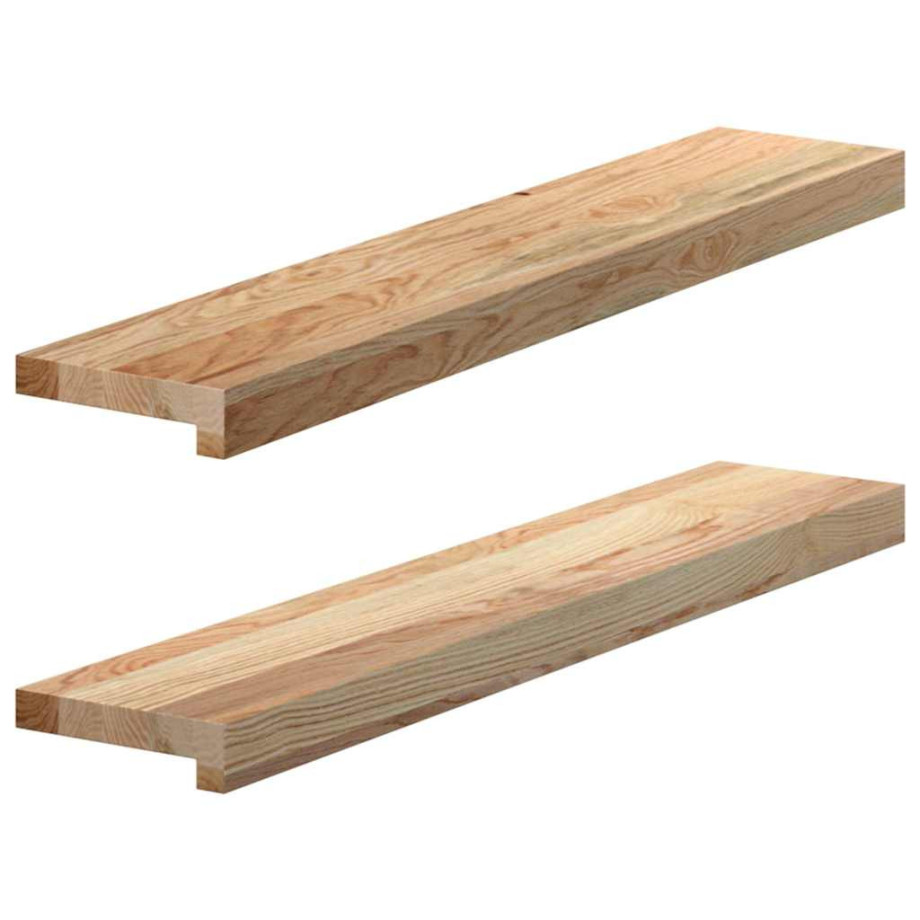 vidaXL Vensterbanken 2 st onbehandeld 80x15x2 cm massief eikenhout afbeelding 1