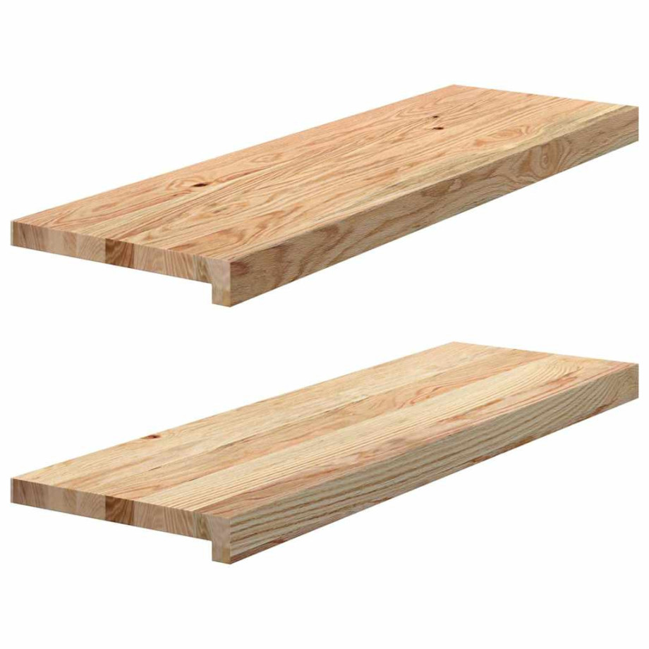 vidaXL Vensterbanken 2 st onbehandeld 80x30x2 cm massief eikenhout afbeelding 1