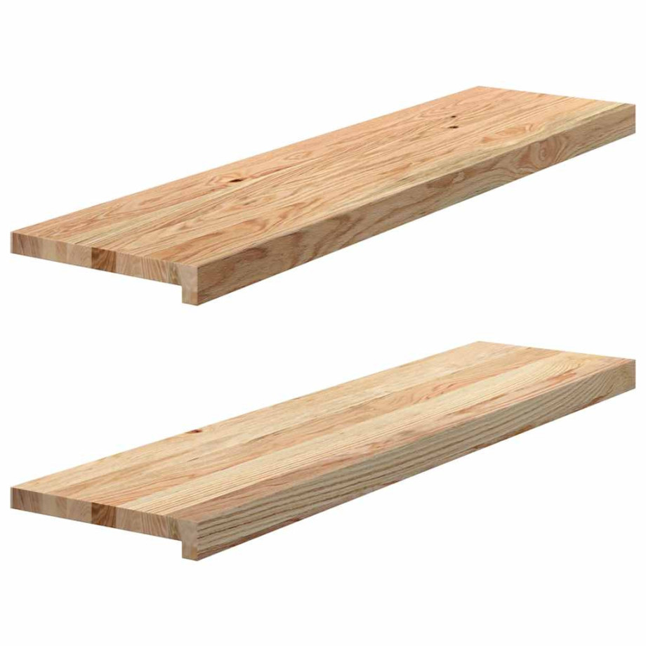 vidaXL Vensterbanken 2 st onbehandeld 100x30x2 cm massief eikenhout afbeelding 1