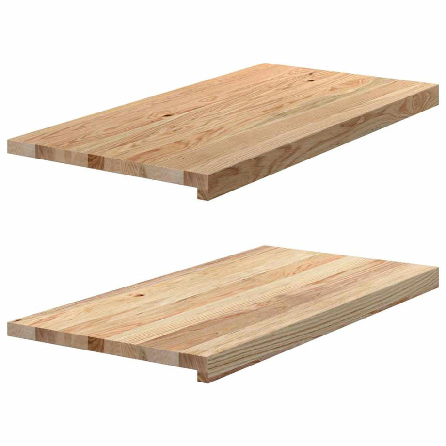 vidaXL Vensterbanken 2 st onbehandeld 80x40x2 cm massief eikenhout afbeelding 1