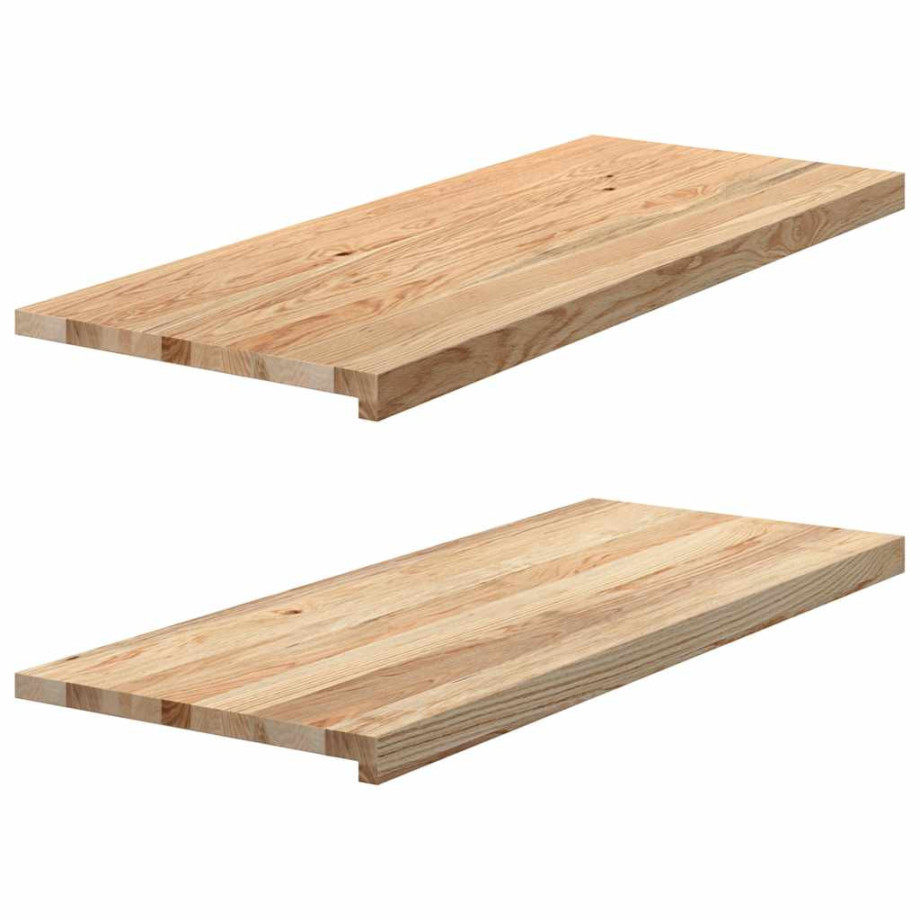 vidaXL Vensterbanken 2 st onbehandeld 100x40x2 cm massief eikenhout afbeelding 1