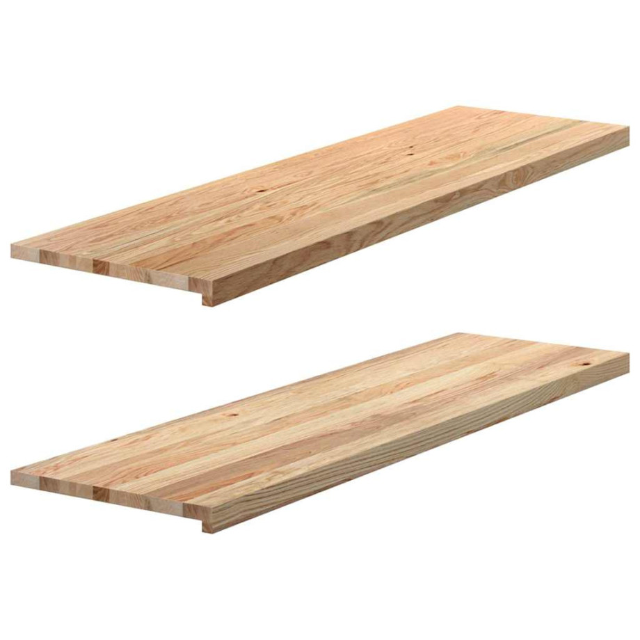 vidaXL Vensterbanken 2 st onbehandeld 140x40x2 cm massief eikenhout vidaXL Vensterbanken 2 st onbehandeld 140x40x2 cm massief eikenhout afbeelding 1