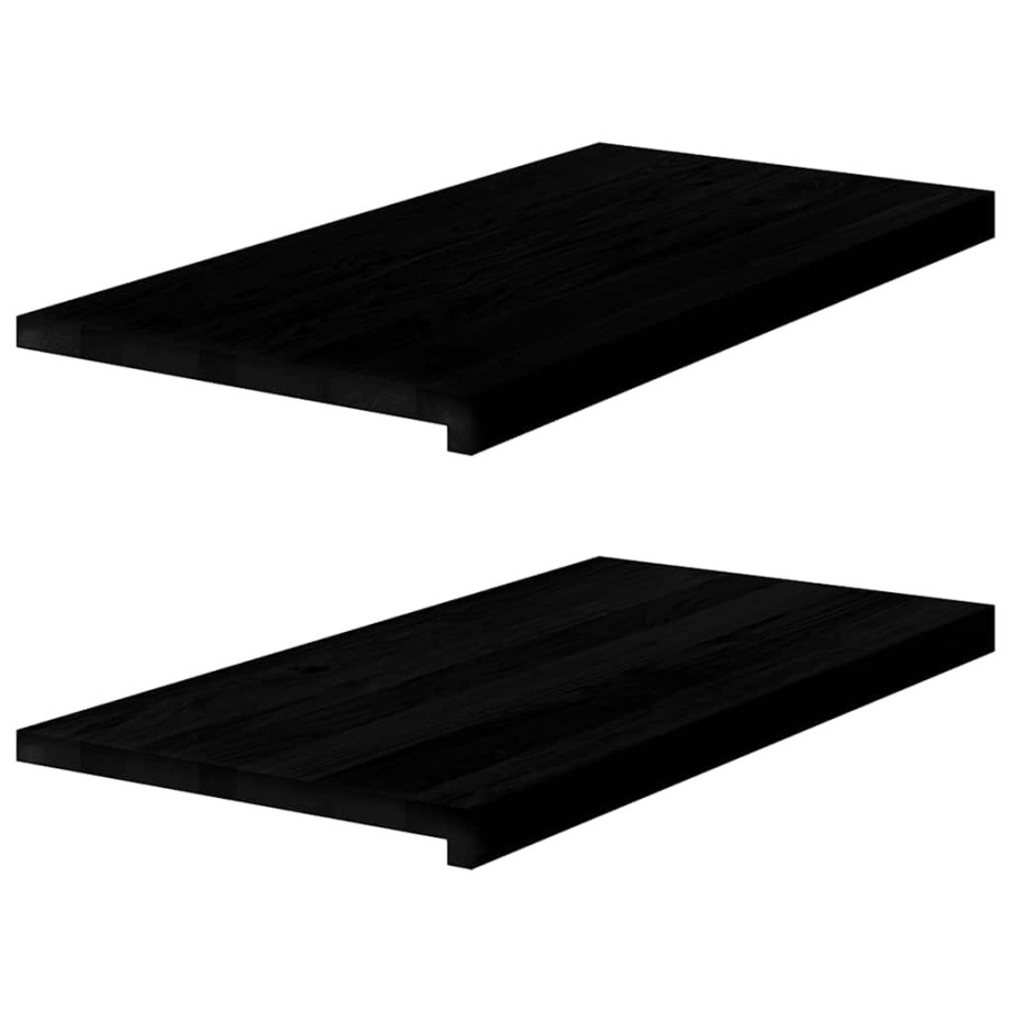 vidaXL Vensterbanken 2 st 80x40x2 cm massief eikenhout donkerbruin vidaXL Vensterbanken 2 st 80x40x2 cm massief eikenhout donkerbruin afbeelding 1