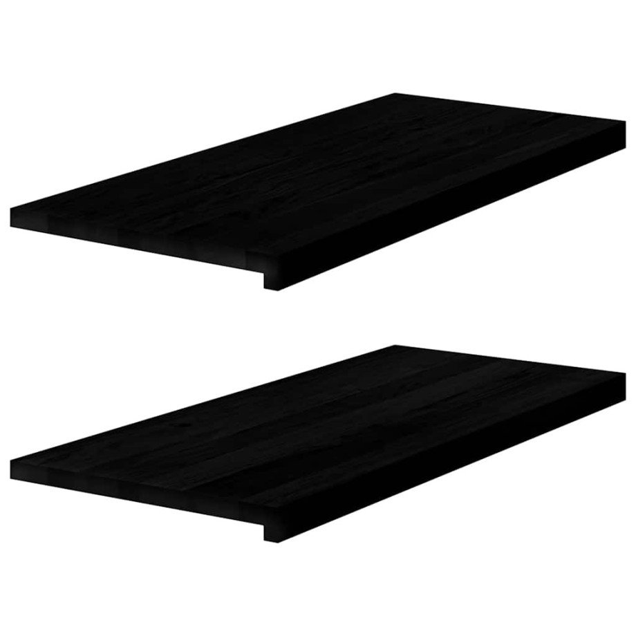 vidaXL Vensterbanken 2 st 90x40x2 cm massief eikenhout donkerbruin vidaXL Vensterbanken 2 st 90x40x2 cm massief eikenhout donkerbruin afbeelding 1