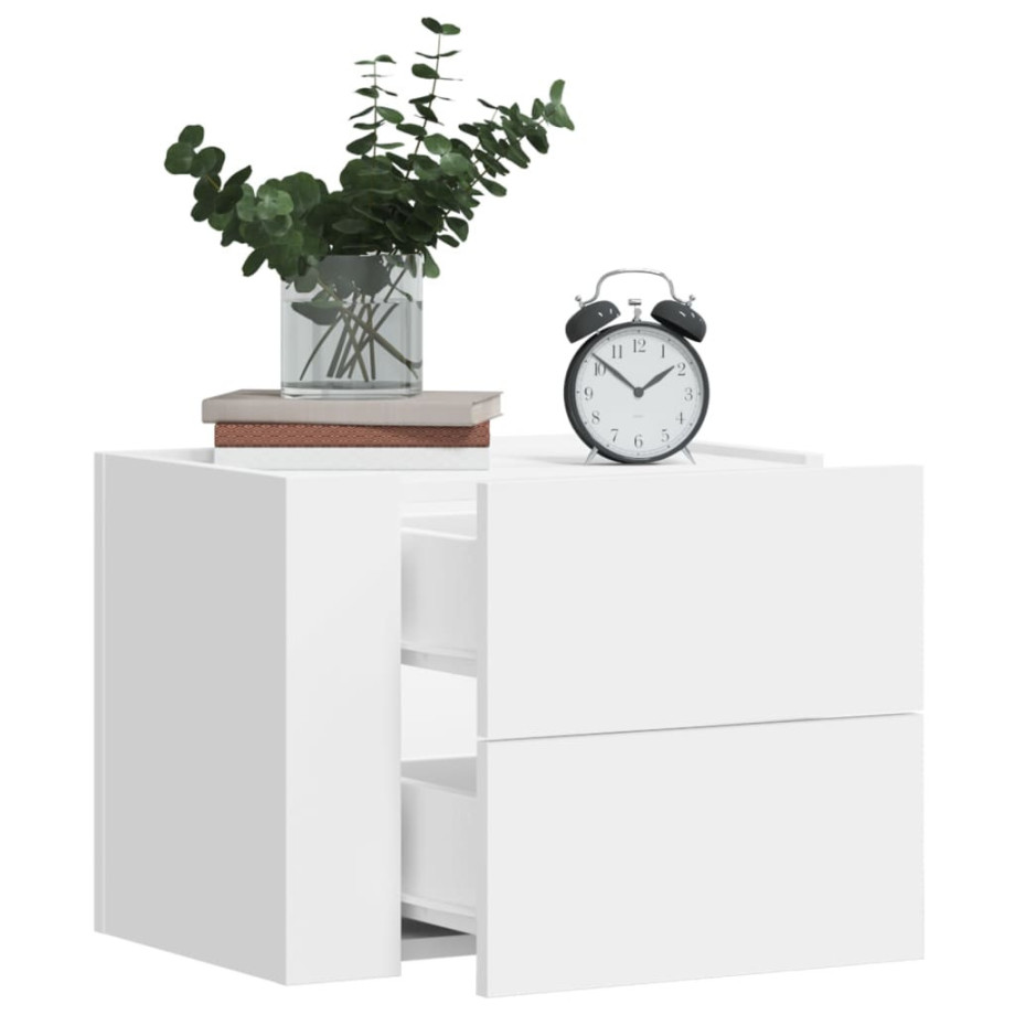 vidaXL Nachtkastje wandgemonteerd 45x30x35 cm wit afbeelding 1