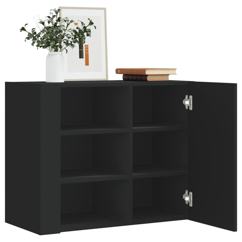 vidaXL Wandkast 75x35x60 cm bewerkt hout zwart vidaXL Wandkast 75x35x60 cm bewerkt hout zwart afbeelding 1