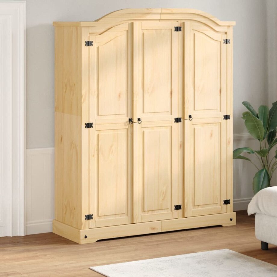 vidaXL Kledingkast Corona 151,5x52x186 cm massief grenenhout vidaXL Kledingkast Corona 151,5x52x186 cm massief grenenhout afbeelding 1