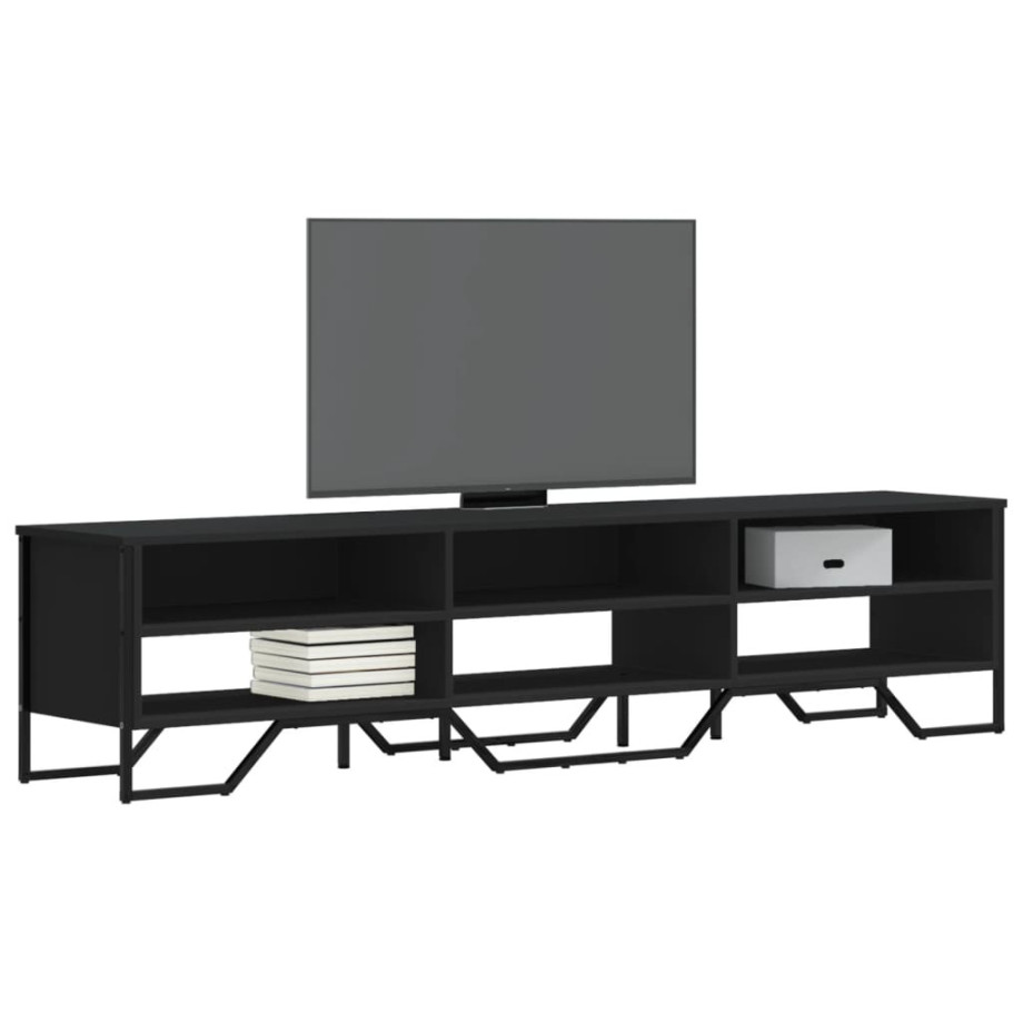 vidaXL Tv-meubel 180x34x41 cm bewerkt hout zwart afbeelding 1