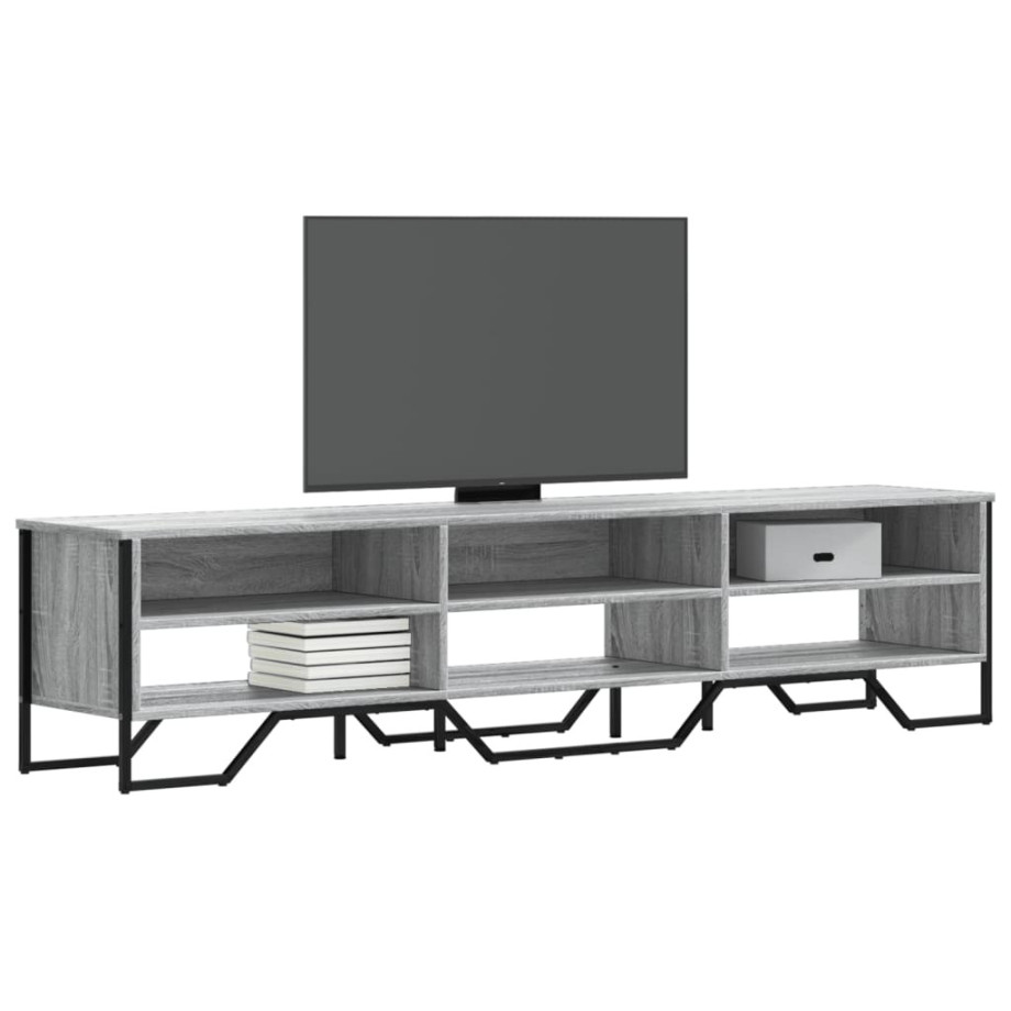 vidaXL Tv-meubel 180x34x41 cm bewerkt hout grijs sonoma eikenkleurig afbeelding 1