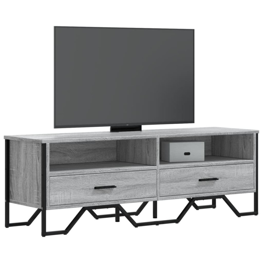 vidaXL Tv-meubel 122x34x41 cm bewerkt hout grijs sonoma eikenkleurig afbeelding 1