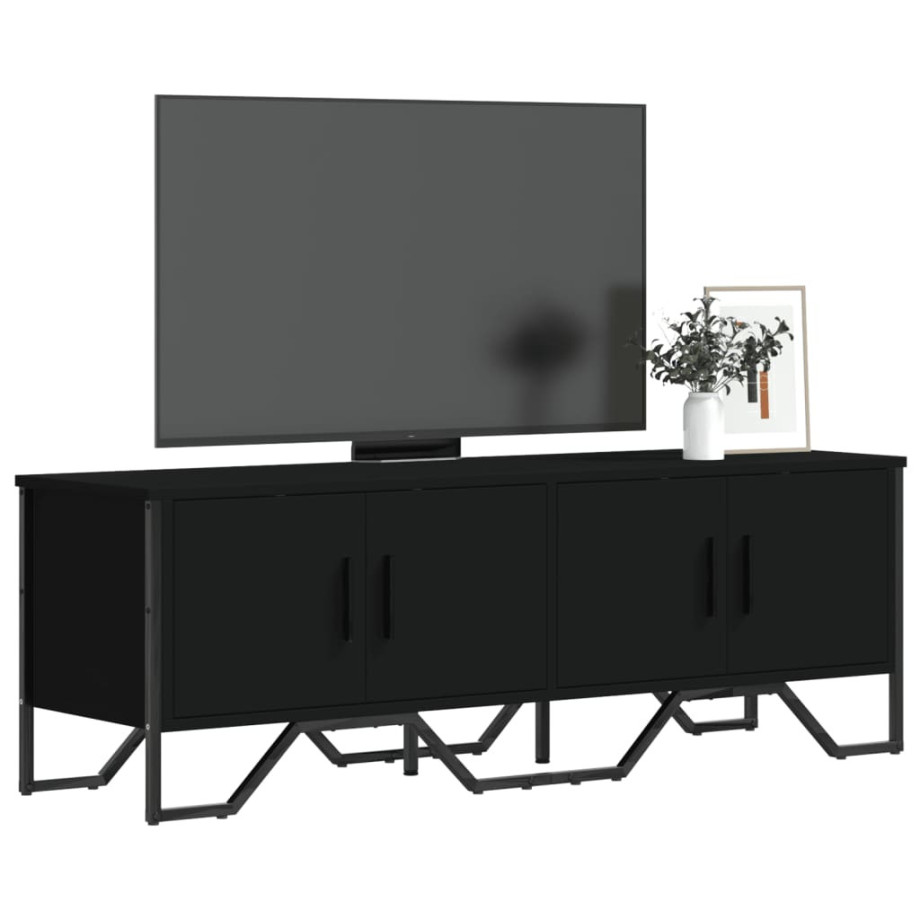 vidaXL Tv-meubel 122x34x41 cm bewerkt hout zwart afbeelding 1