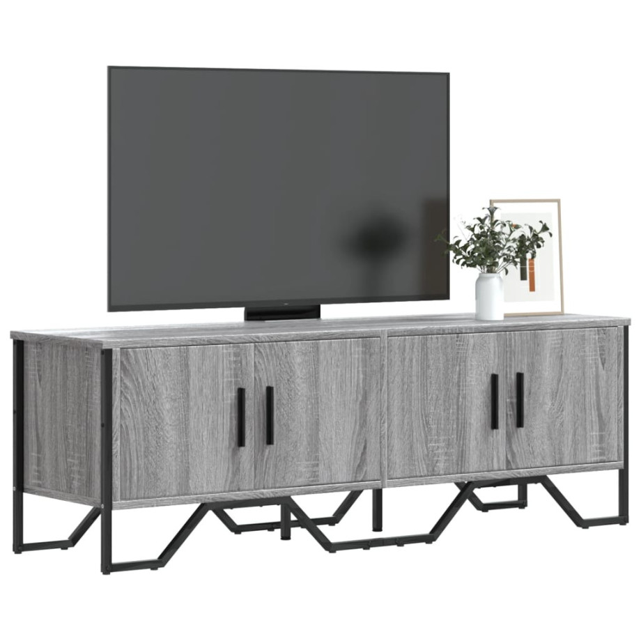 vidaXL Tv-meubel 122x34x41 cm bewerkt hout grijs sonoma eikenkleurig afbeelding 1