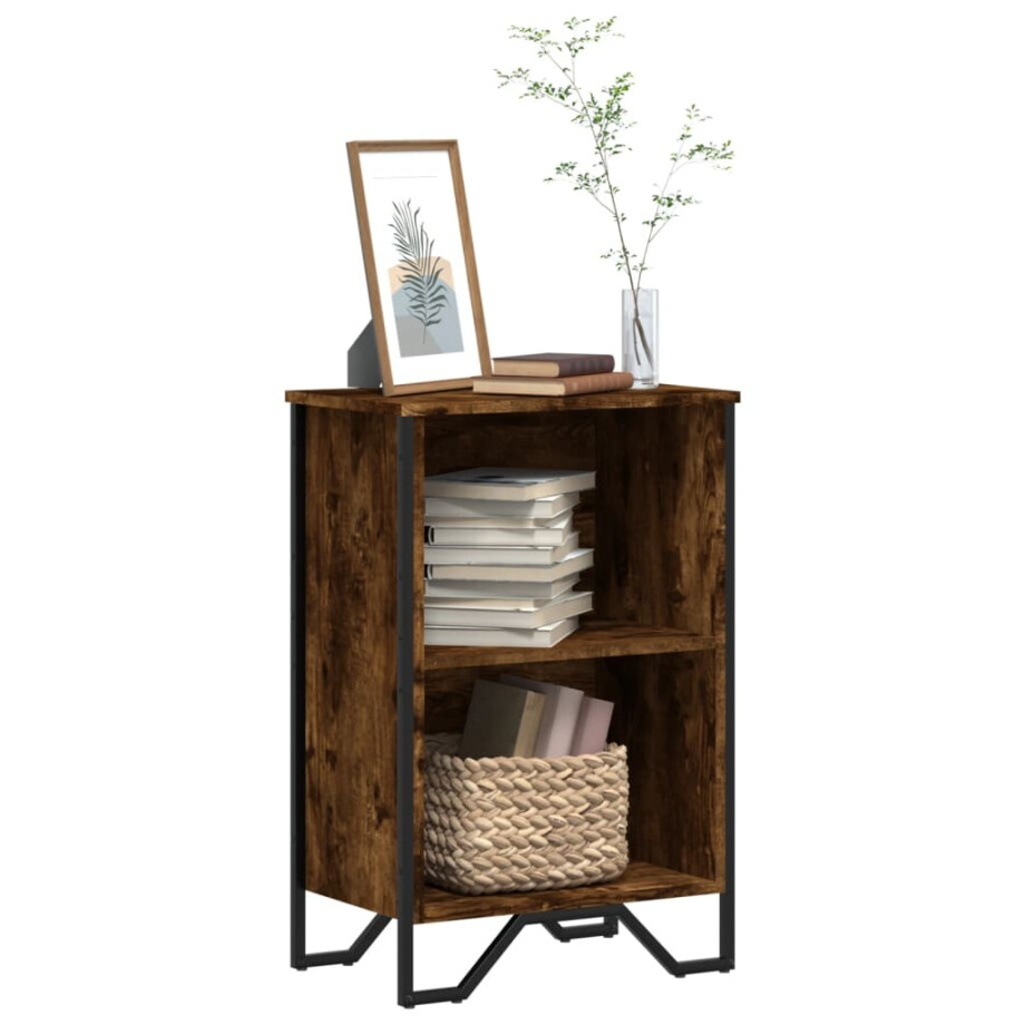 vidaXL Boekenkast 50x31x74,5 cm bewerkt hout gerookt eikenkleurig afbeelding 1