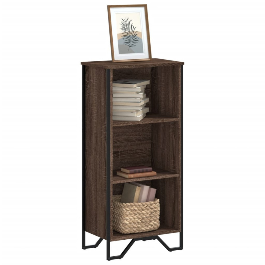 vidaXL Boekenkast 50x31x106 cm bewerkt hout bruin eikenkleurig afbeelding 1