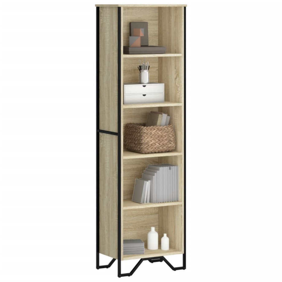 vidaXL Boekenkast 50x31x169 cm bewerkt hout sonoma eikenkleurig afbeelding 1