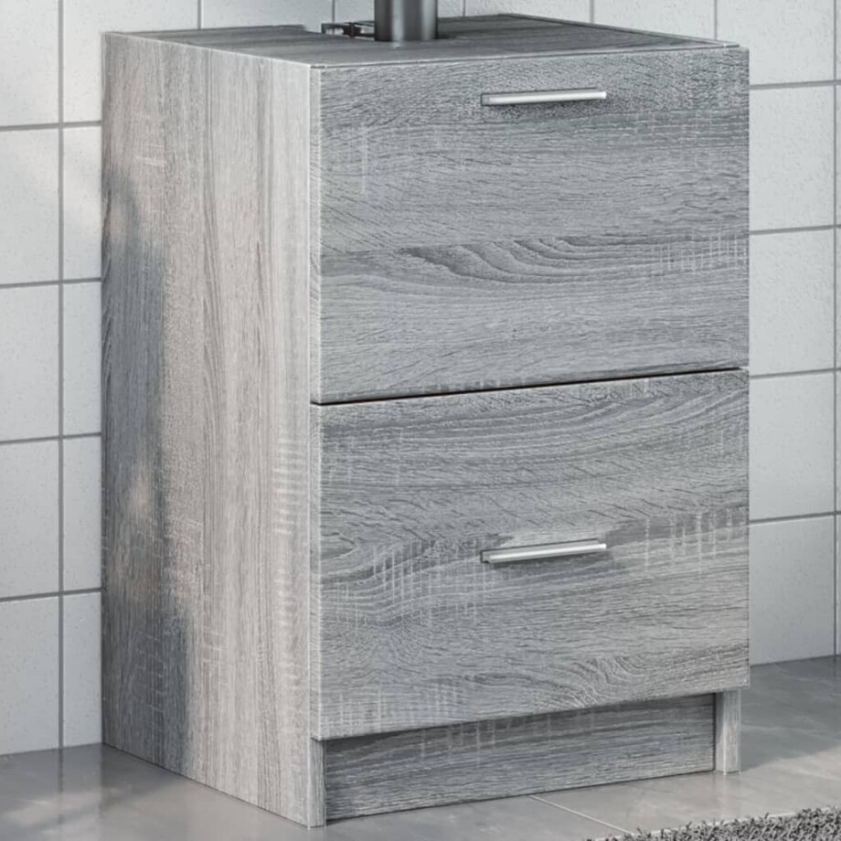vidaXL Wastafelkast 40x37x59 cm bewerkt hout grijs sonoma eikenkleurig vidaXL Wastafelkast 40x37x59 cm bewerkt hout grijs sonoma eikenkleurig afbeelding 1
