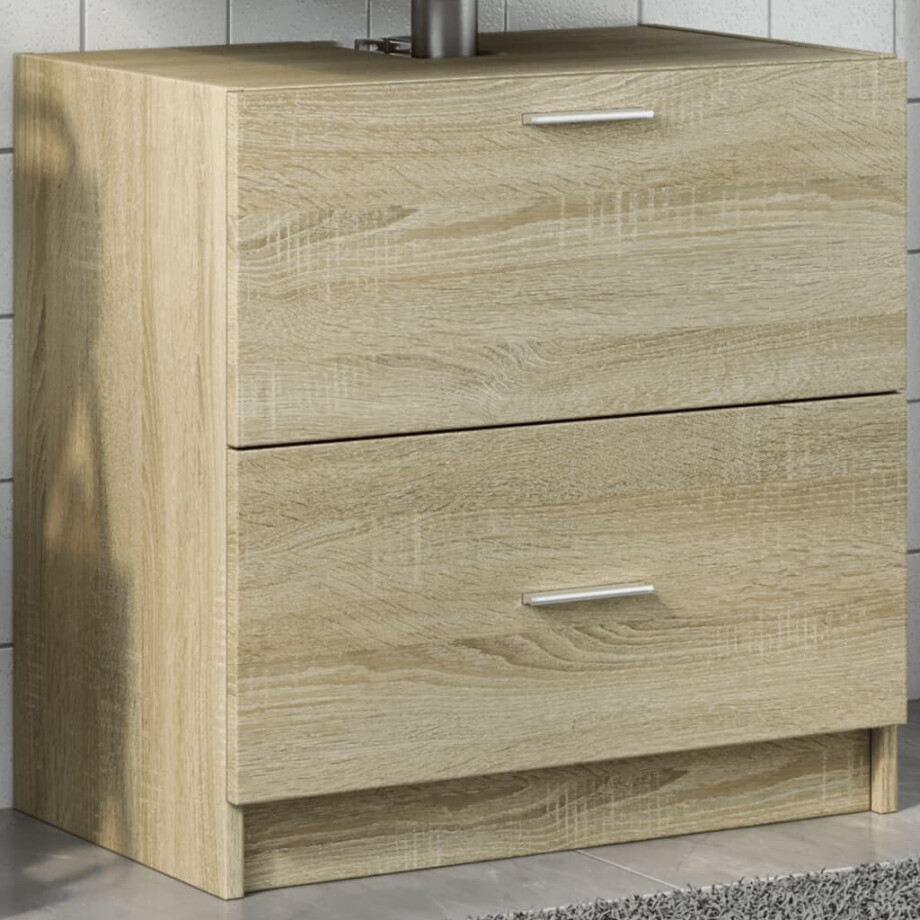vidaXL Wastafelkast 59x37x59 cm bewerkt hout sonoma eikenkleurig afbeelding 1