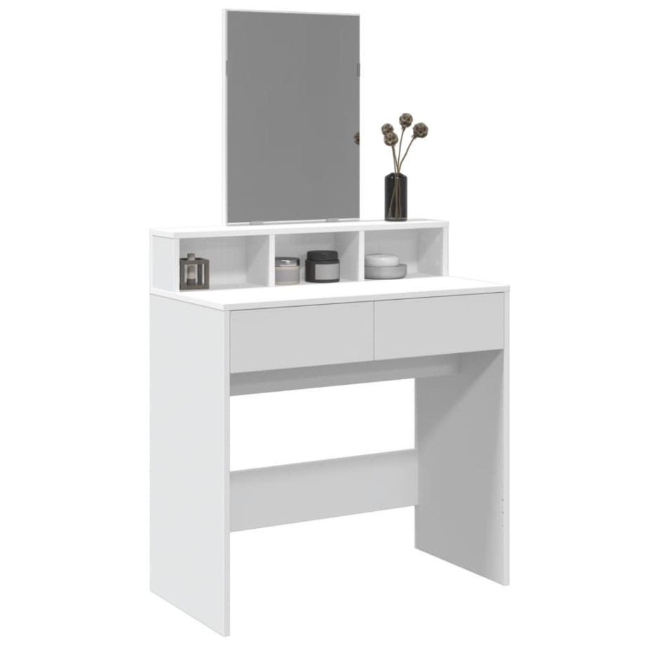 vidaXL Kaptafel met spiegel 80x41x144,5 cm wit afbeelding 1