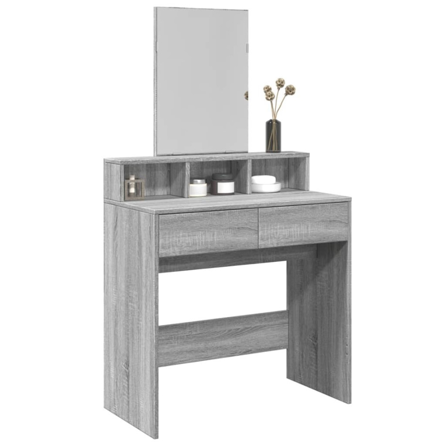 vidaXL Kaptafel met spiegel 80x41x144,5 cm grijs sonoma afbeelding 1