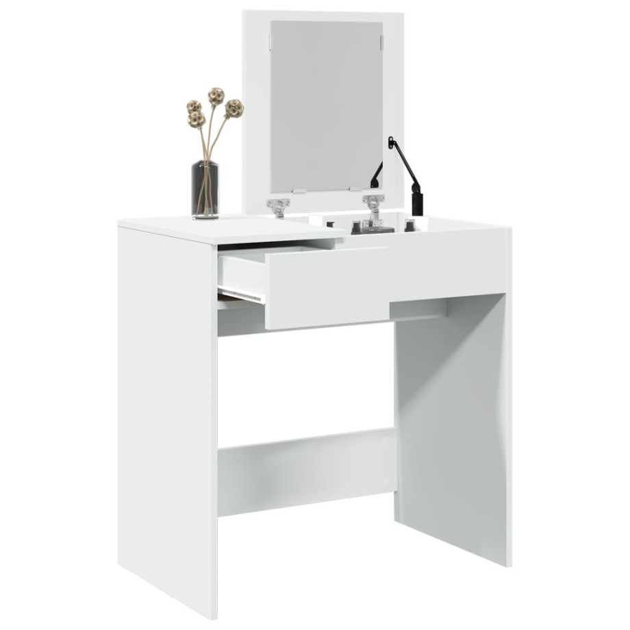 vidaXL Kaptafel met spiegel 73x46,5x120 cm wit afbeelding 1