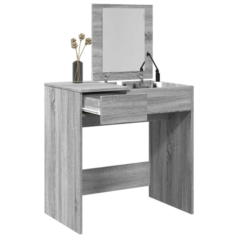 vidaXL Kaptafel met spiegel 73x46,5x120 cm grijs sonoma afbeelding 1