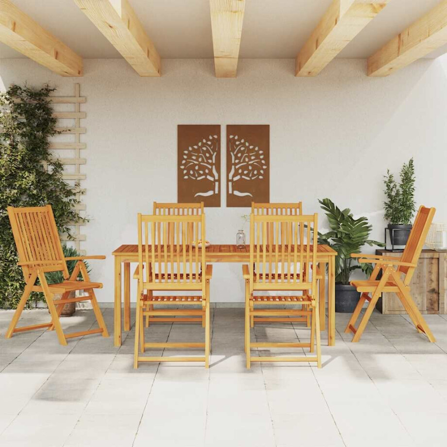 vidaXL 7-delige Tuinset 180x90x75 cm massief acaciahout vidaXL 7-delige Tuinset 180x90x75 cm massief acaciahout afbeelding 1
